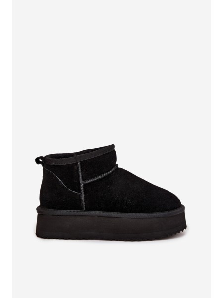 Suede Women's Snow Boots on Platform Vinceza 97962 Black