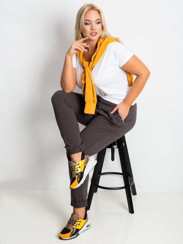 Sportinės kelnės-RV-DR-4765.52-tamsios chaki spalvos