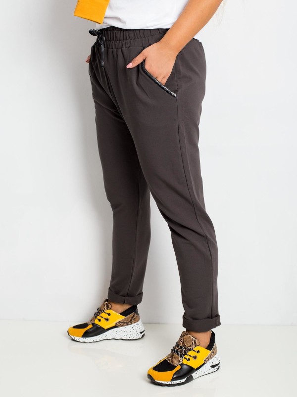 Sportinės kelnės-RV-DR-4765.52-tamsios chaki spalvos