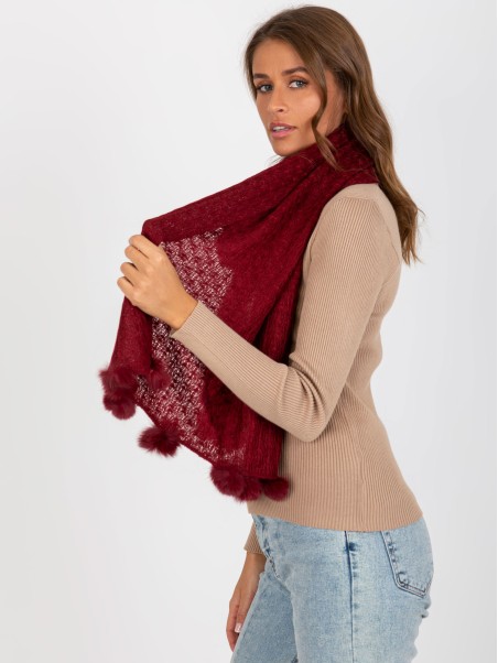 Šalikas-AT-SZ-E-318.57P-bordo spalvos