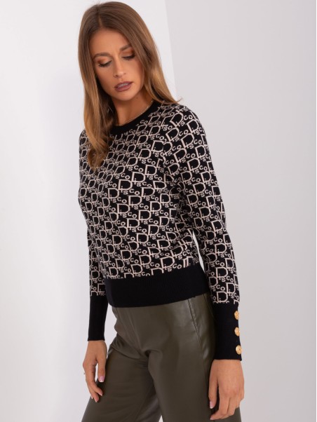 Megztinis-AT-SW-2342.46P-juoda-smėlinė