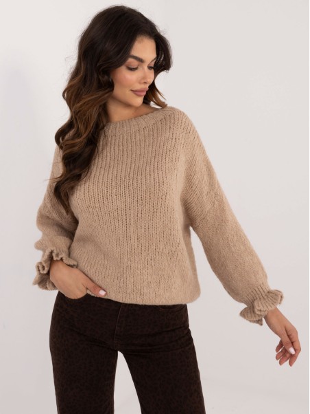 Megztinis-MI-SW-2912.10X-tamsiai smėlio spalvos