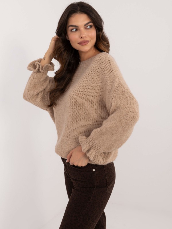 Megztinis-MI-SW-2912.10X-tamsiai smėlio spalvos