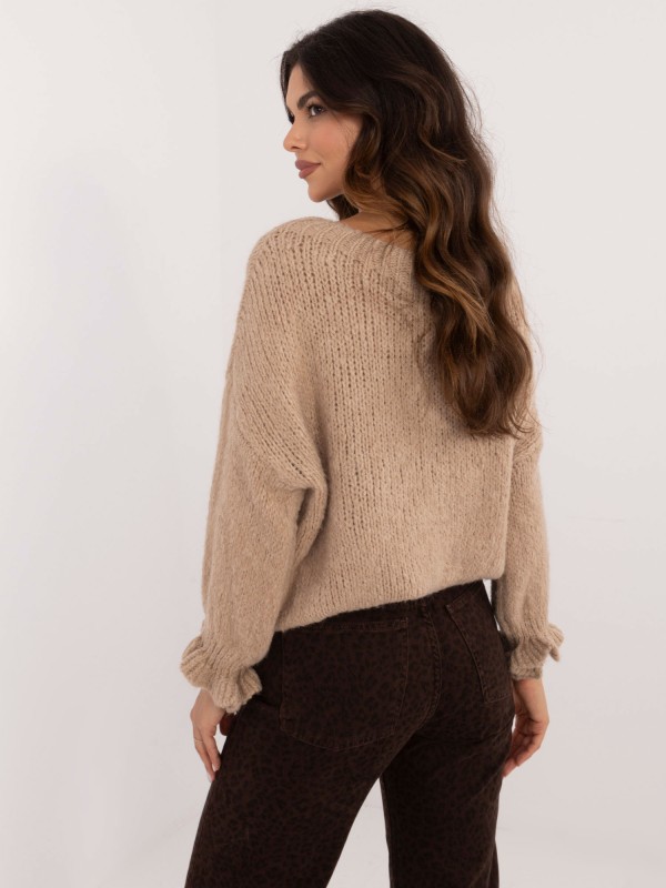 Megztinis-MI-SW-2912.10X-tamsiai smėlio spalvos