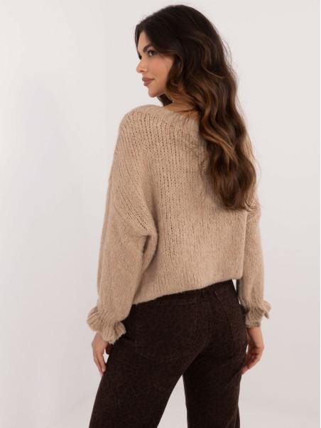 Megztinis-MI-SW-2912.10X-tamsiai smėlio spalvos