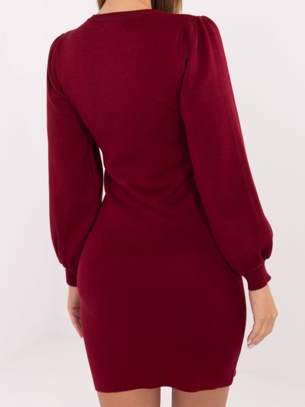 Suknelė-PM-SK-YIS1063.17-bordo spalvos