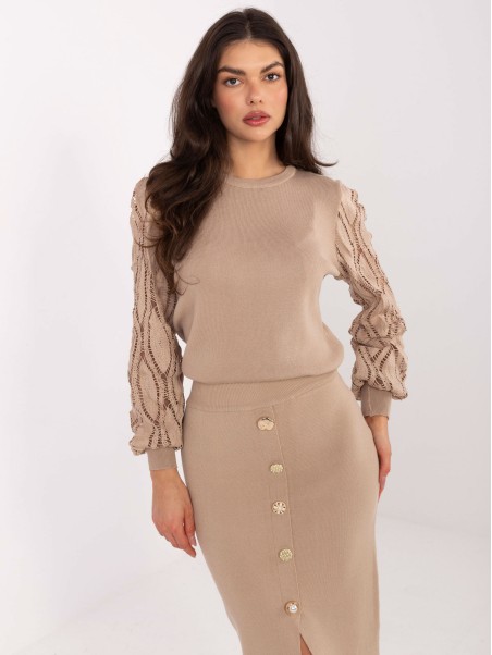 Sijonas-PM-SD-YIS1059.71-tamsiai smėlio spalvos