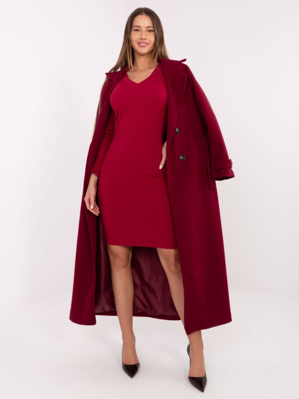 Suknelė-RV-SK-A1050.08-bordo spalvos