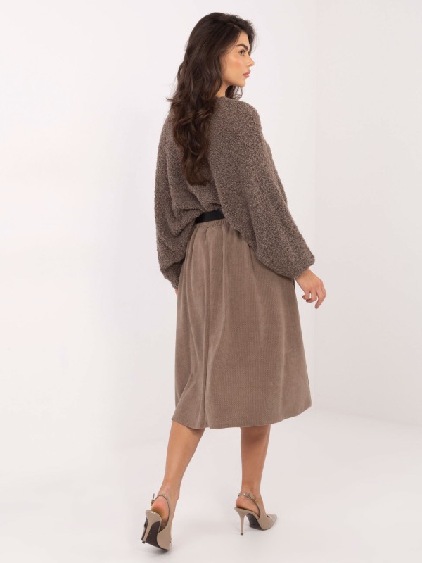 Sijonas-IT-SD-FL9838.49-tamsiai smėlio spalvos