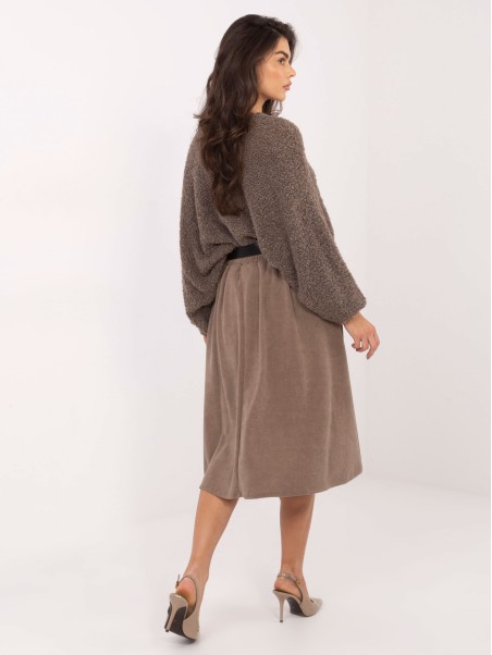 Sijonas-IT-SD-FL9838.49-tamsiai smėlio spalvos