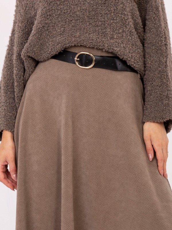 Sijonas-IT-SD-FL9838.49-tamsiai smėlio spalvos