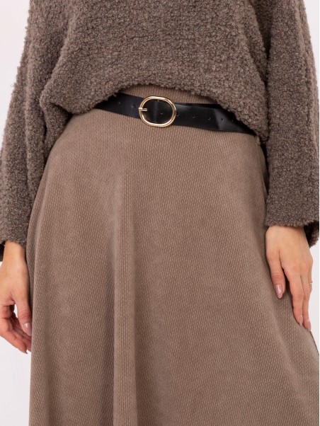 Sijonas-IT-SD-FL9838.49-tamsiai smėlio spalvos