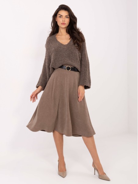 Sijonas-IT-SD-FL9838.49-tamsiai smėlio spalvos