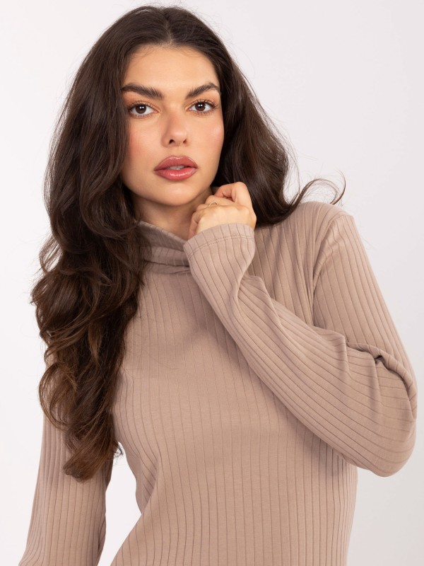 Suknelė-RV-SK-A1048.83-tamsiai smėlio spalvos