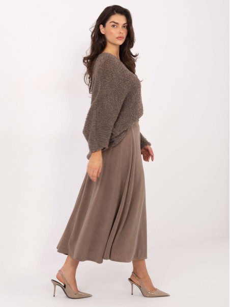 Sijonas-IT-SD-FL9850.12-tamsiai smėlio spalvos