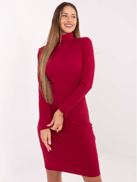 Suknelė-RV-SK-A1048.83-bordo spalvos