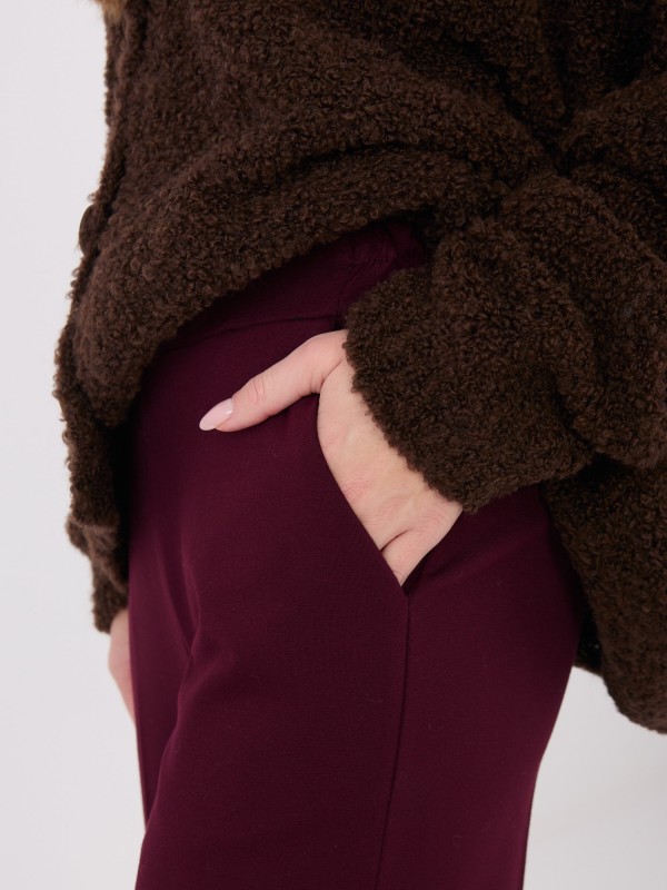 Kelnės-IT-SP-FL9877.64-bordo spalvos