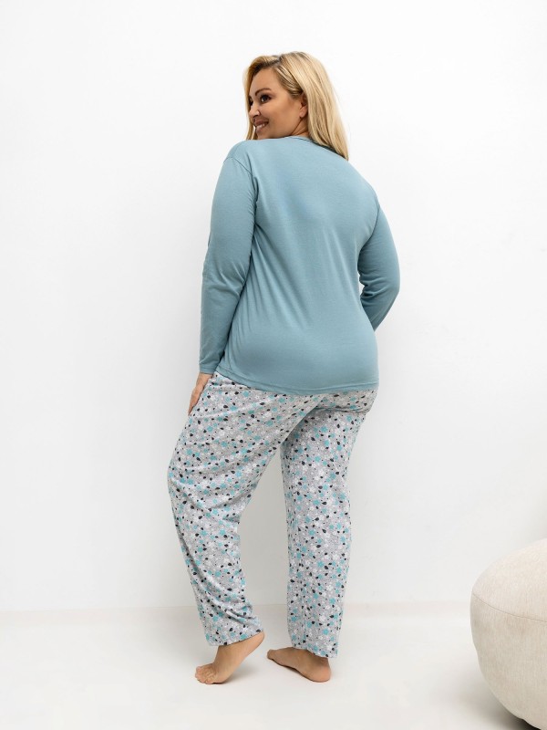 Pižama-DU-KN-FP-502.97-tamsi mėtinė