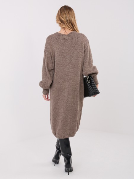 Suknelė-IN-SK-5962.22-tamsiai smėlio spalvos