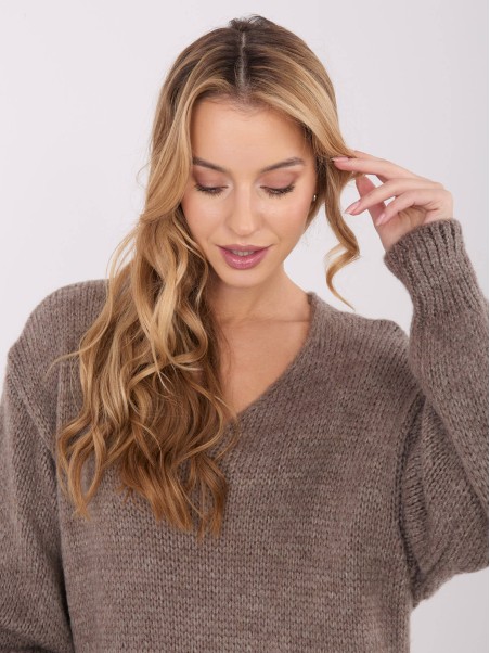 Suknelė-IN-SK-5962.22-tamsiai smėlio spalvos