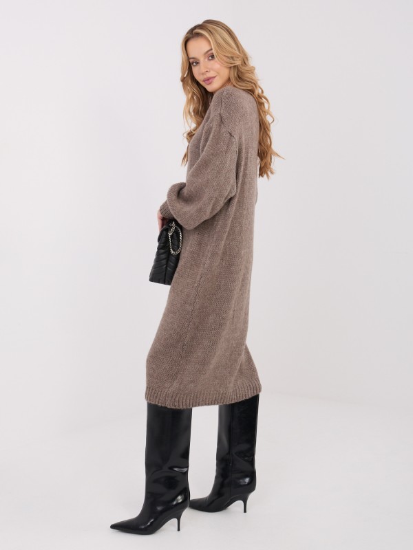 Suknelė-IN-SK-5962.22-tamsiai smėlio spalvos