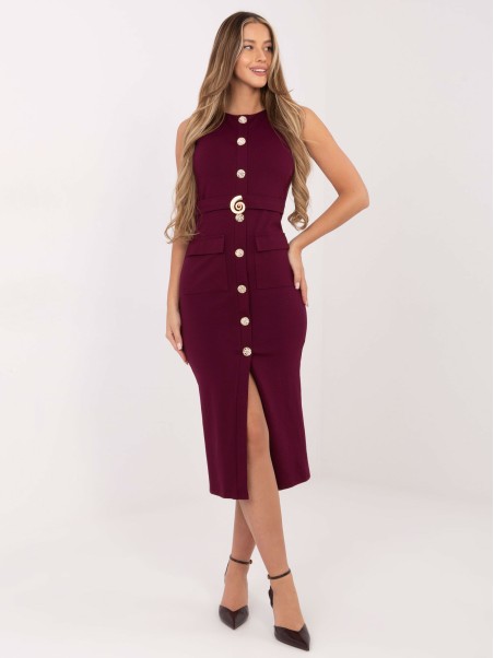 Suknelė-IT-SK-21891.61-bordo spalvos