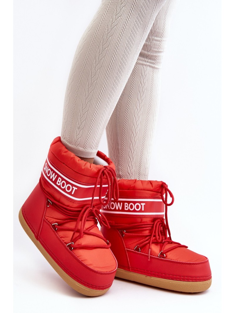 Women's lace-up snow boots Red Soia