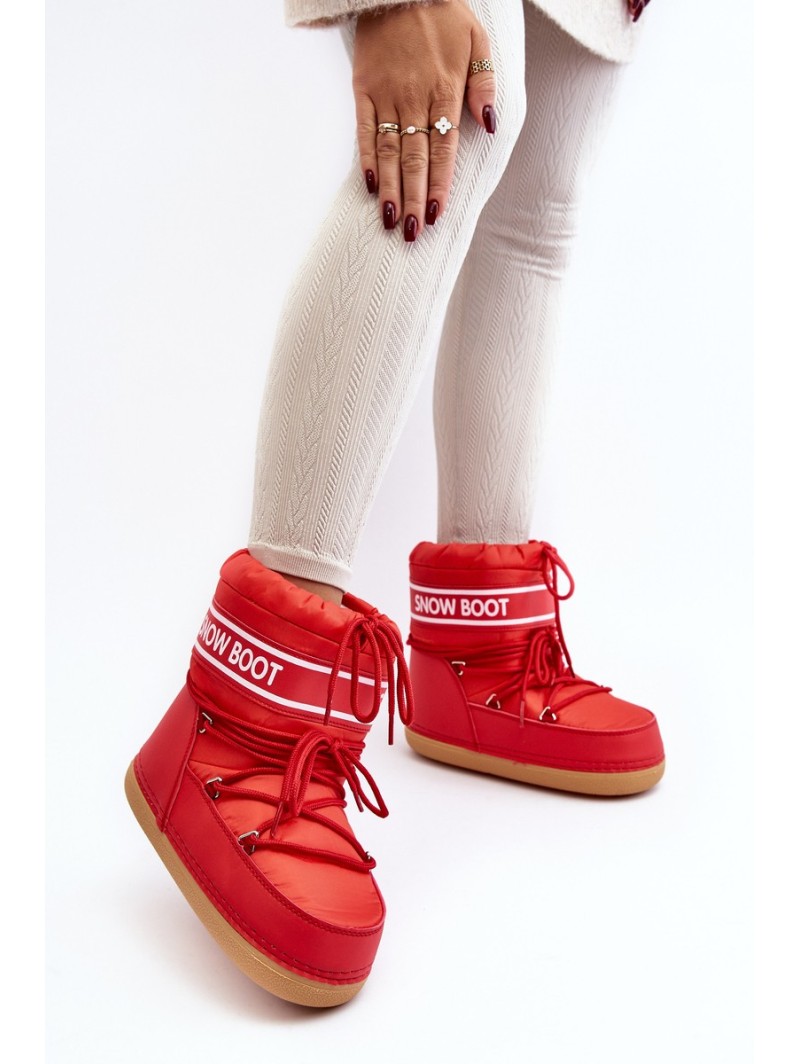 Women's lace-up snow boots Red Soia
