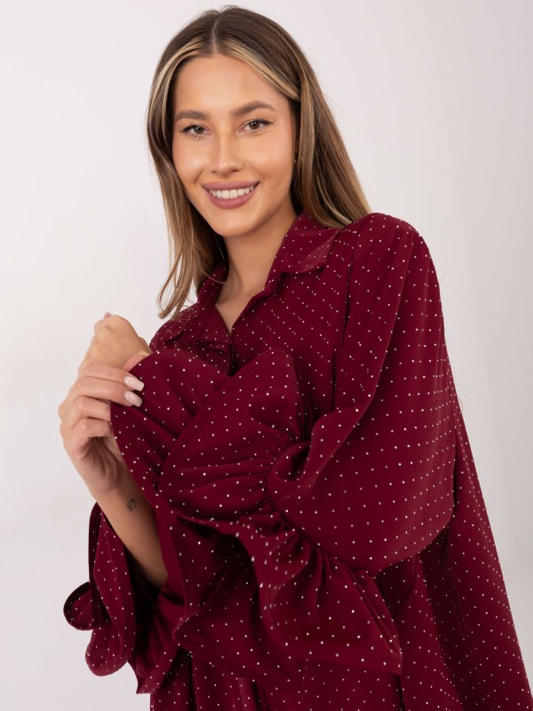 Marškinėliai-IT-KS-8381-1.64-bordo spalvos