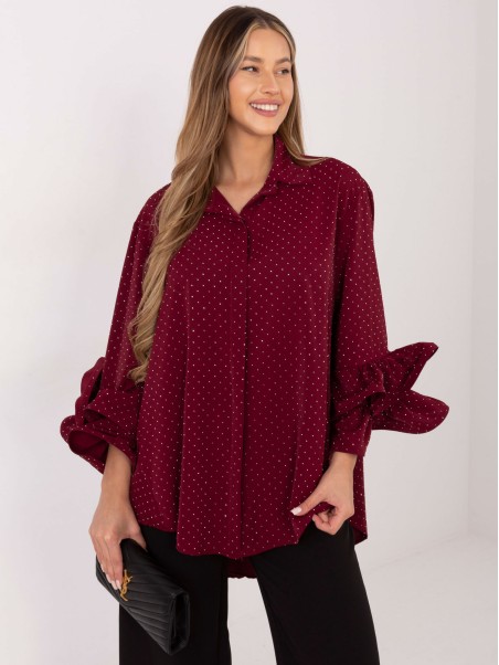 Marškinėliai-IT-KS-8381-1.64-bordo spalvos