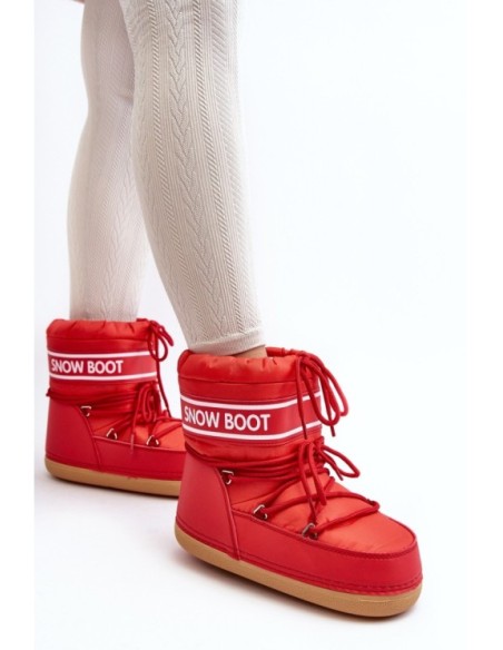 Women's lace-up snow boots Red Soia