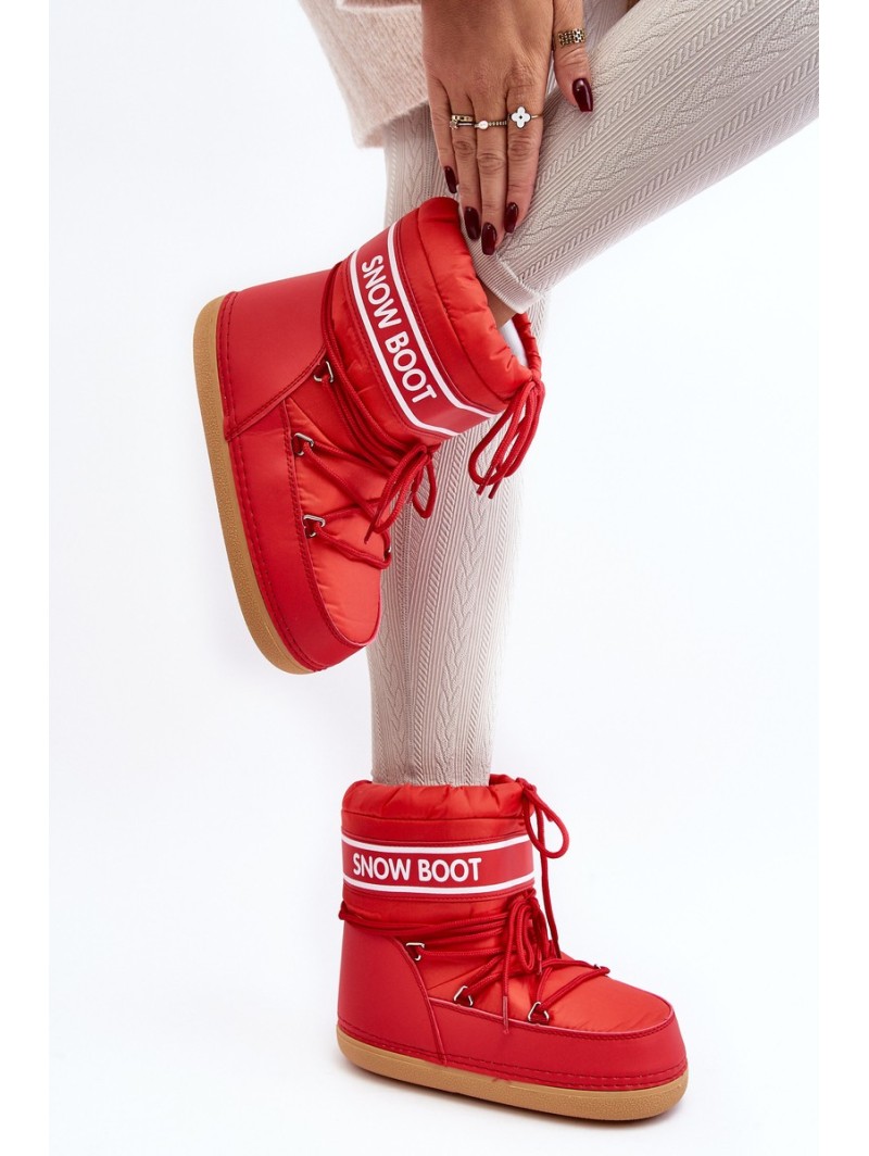 Women's lace-up snow boots Red Soia