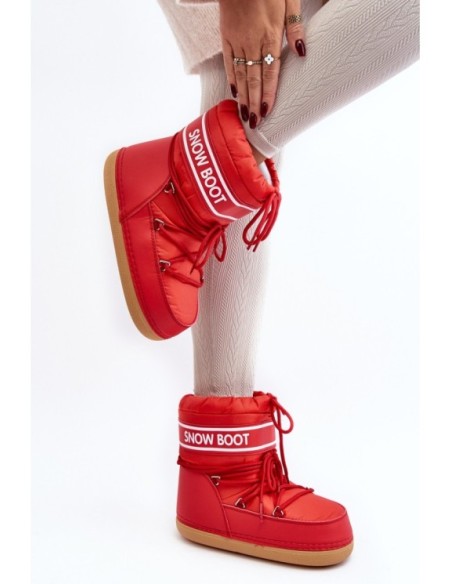 Women's lace-up snow boots Red Soia