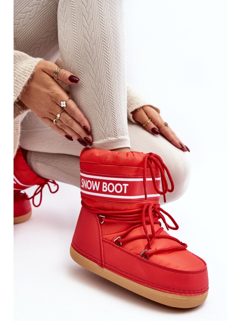 Women's lace-up snow boots Red Soia