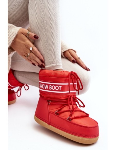 Women's lace-up snow boots Red Soia