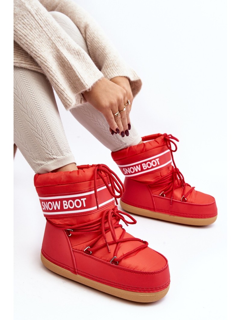 Women's lace-up snow boots Red Soia
