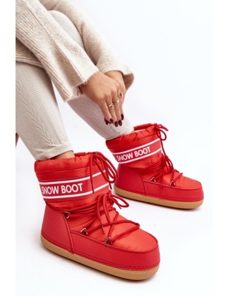 Women's lace-up snow boots Red Soia