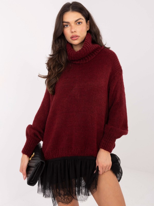 Megztinis-IN-SW-3176.26-bordo spalvos