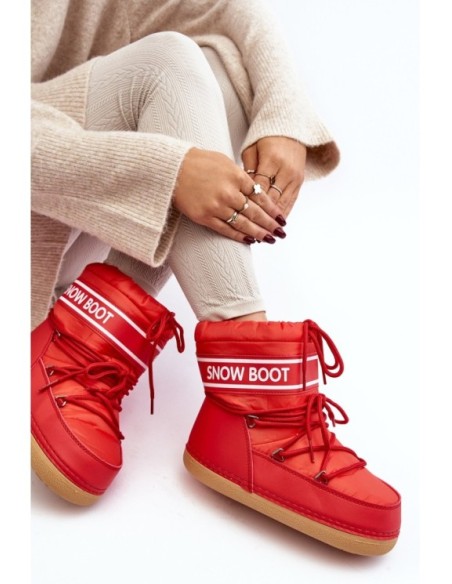 Women's lace-up snow boots Red Soia