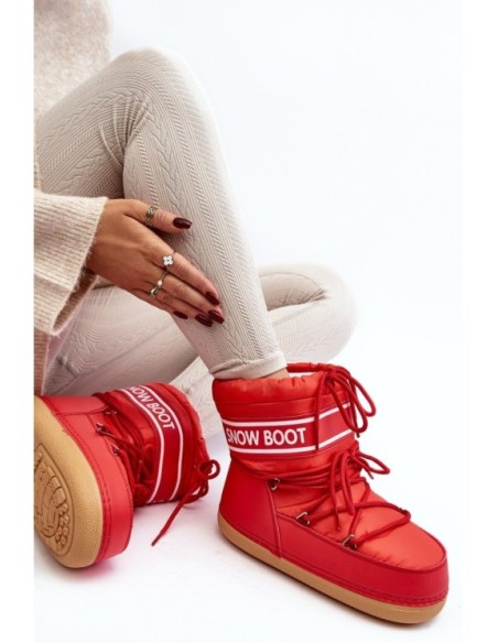 Women's lace-up snow boots Red Soia