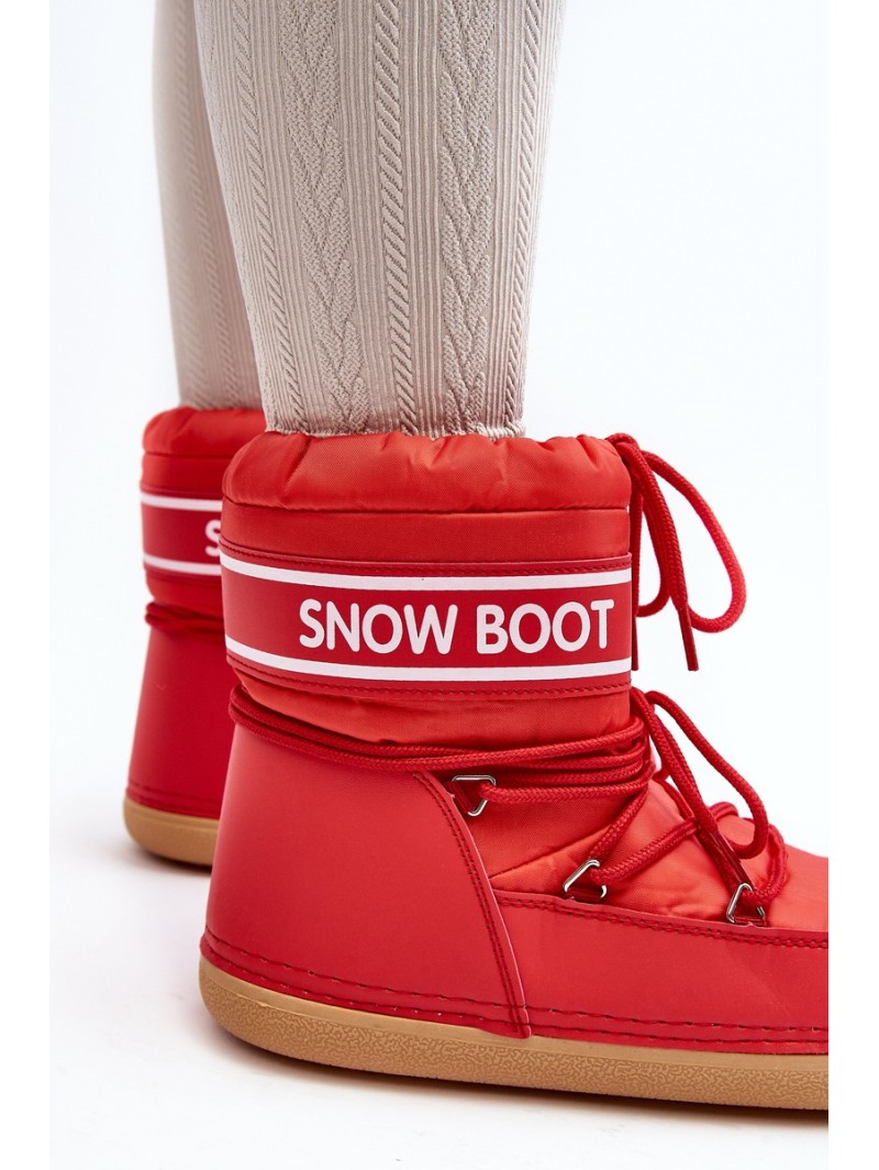 Women's lace-up snow boots Red Soia