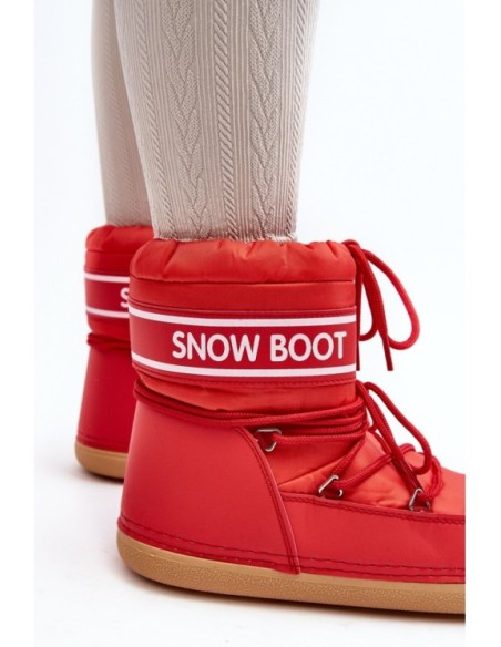 Women's lace-up snow boots Red Soia