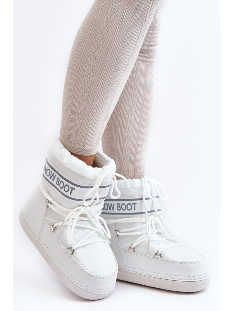 Women's lace-up snow boots white Soia