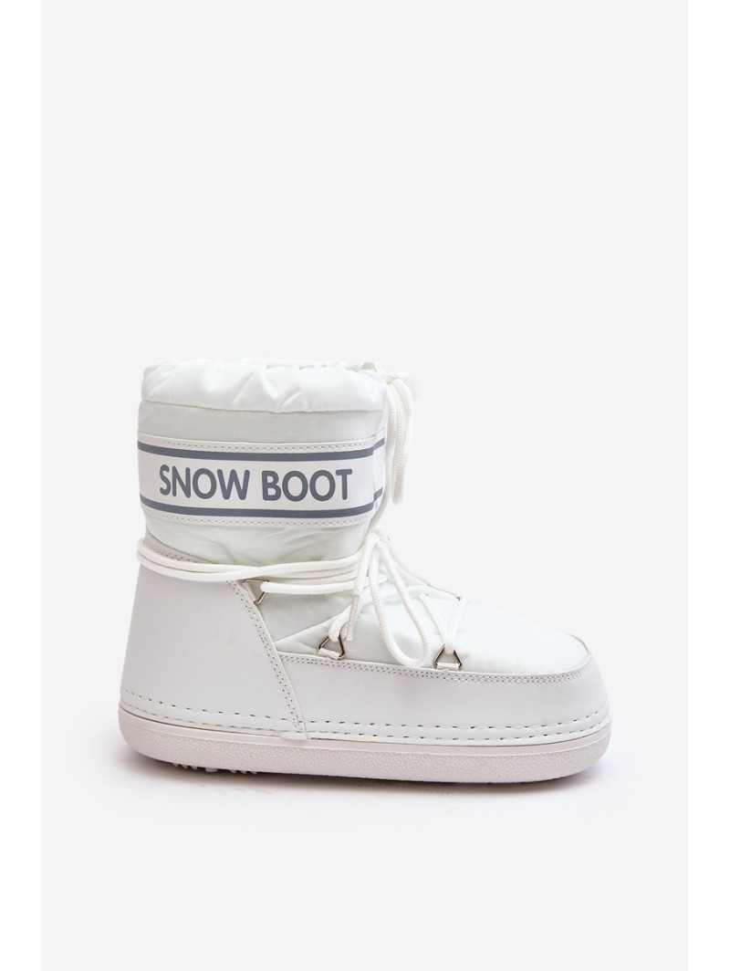 Women's lace-up snow boots white Soia