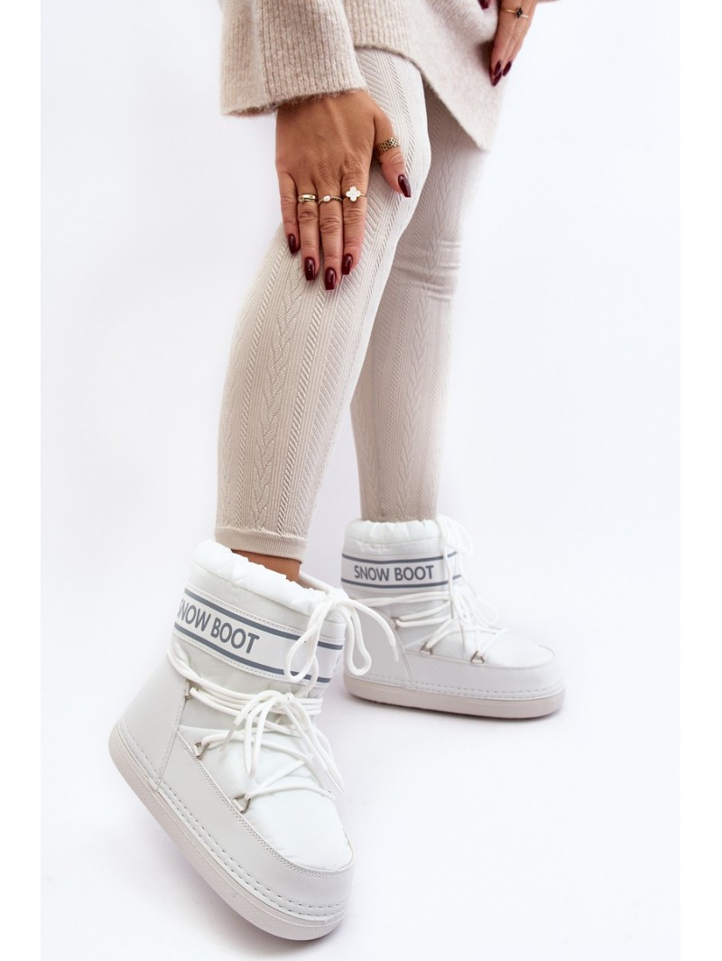 Women's lace-up snow boots white Soia