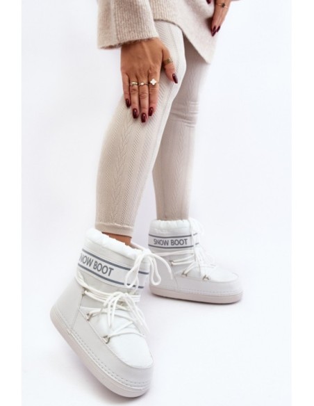 Women's lace-up snow boots white Soia