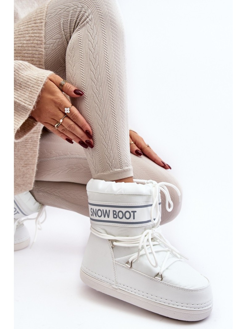 Women's lace-up snow boots white Soia