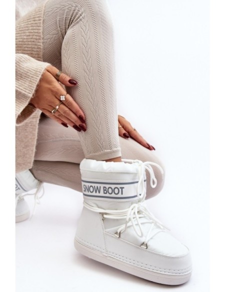 Women's lace-up snow boots white Soia