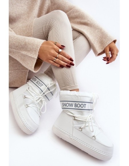 Women's lace-up snow boots white Soia
