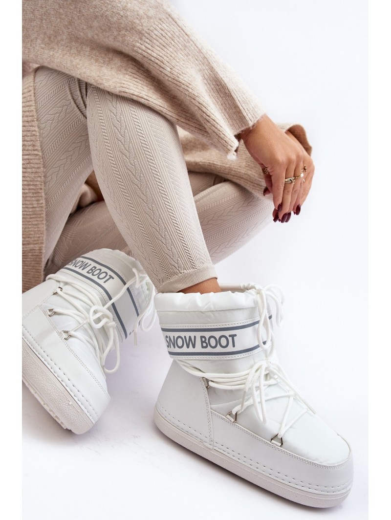 Women's lace-up snow boots white Soia
